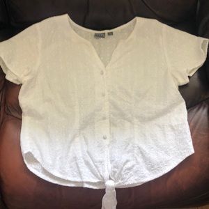 White eyelet top